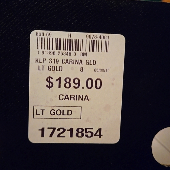 Karl Lagerfeld open toe wedge heel shoes. Size 8, Leather Uppers - Picture 6 of 7